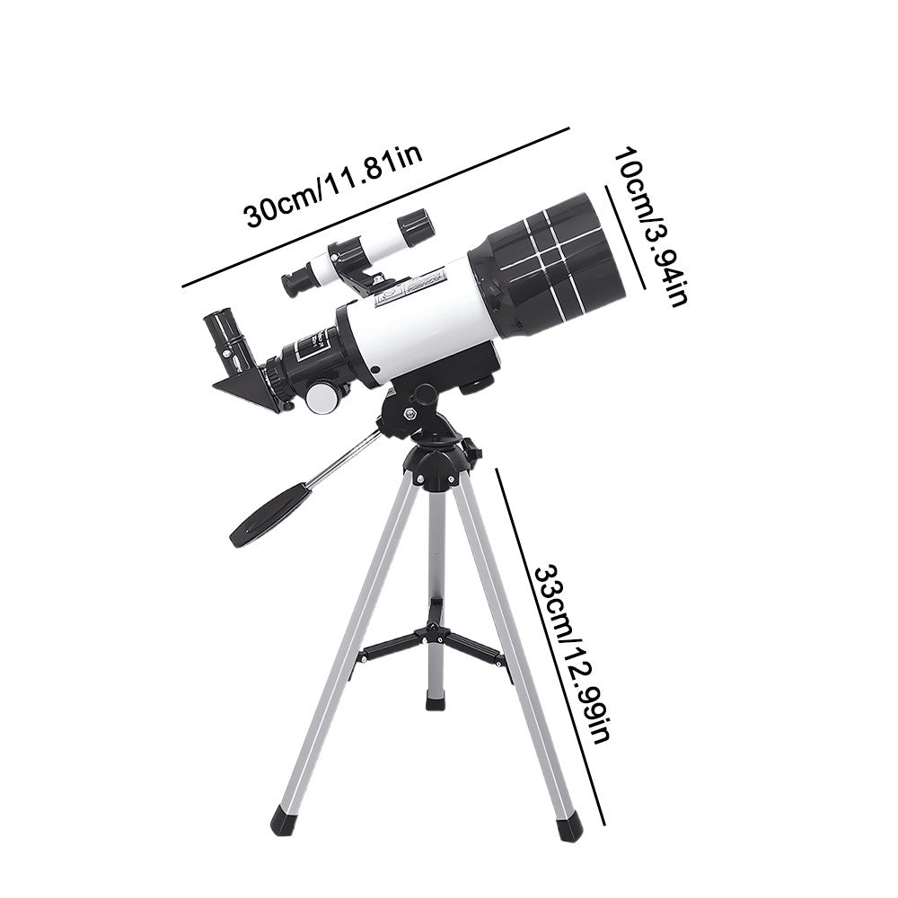 Telescópio Astronômico 150X, Refrator de Abertura de 70mm, Telescópio Portátil de Viagem com Adaptador de Celular e Controle Remoto Sem Fio