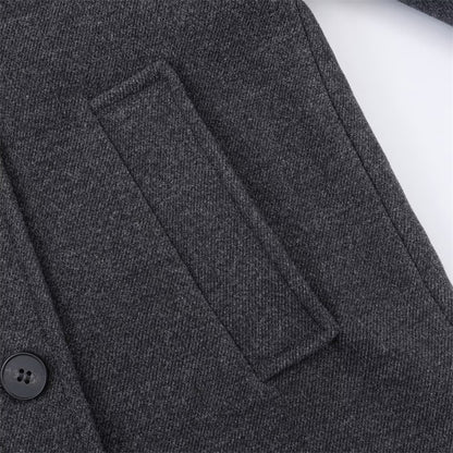 Women's Coat 2025 Autumn and Winter New Style Gray Long-Sleeve Belted Single-Breasted Stand Collar Loose Coat Fashionable