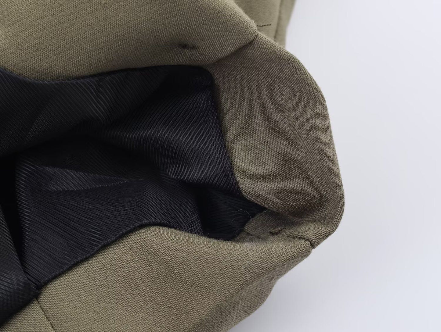 HH Woman Autumn Pleat Hem Pilot Jacket Solid Turn-Down Collar Zipper Single-Breasted Woman Fashion Long-Sleeved Pockets Coat