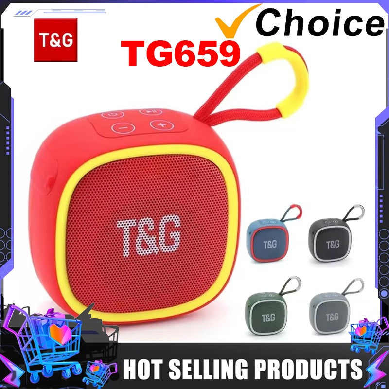 Caixa de som Bluetooth T&G TG659 Mini Sem Fio Potente à Prova D'água TWS Bluetooth 5.3 com Alto-falante HIFI e Suporte para Cartão TF e Rádio