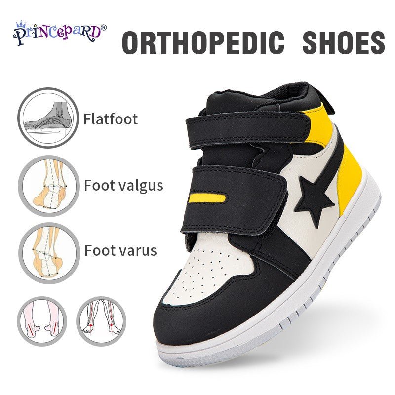 Kids Sneakers Children Orthopedic Shoes, Tip Toe Walking High-Top Ankle Support Anti-Slip Sole Trainers for Girls Boys