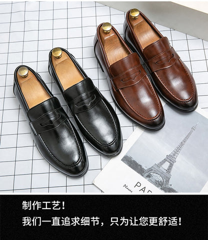 Men's Dress Shoes Trend Casual Business Leather Shoes For Men Classic Slip On Formal Social Wedding Leather Shoes Men Loafers