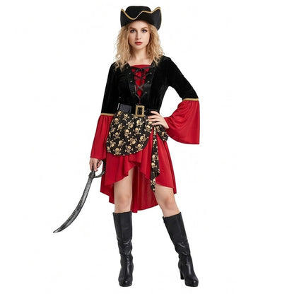Adult Vintage Pirate Cosplay Full Set Gothic Party Costume For Masquerade Carnival Stage Theme Photoshoot Halloween Cosplay