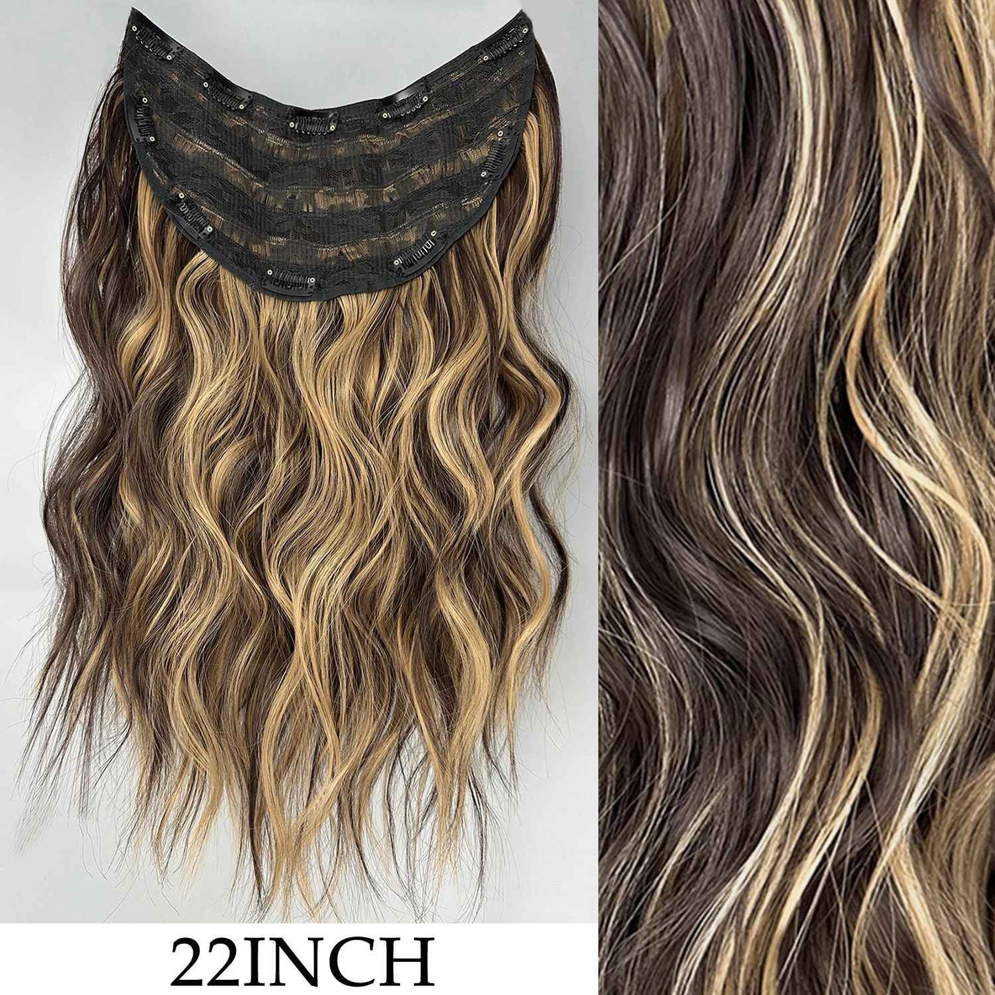 7 peças/conjunto de aplique de cabelo com 16 grampos, preto, longo e liso, cabelo natural, aplique de cabelo ombre, fibra resistente ao calor para penteado feminino