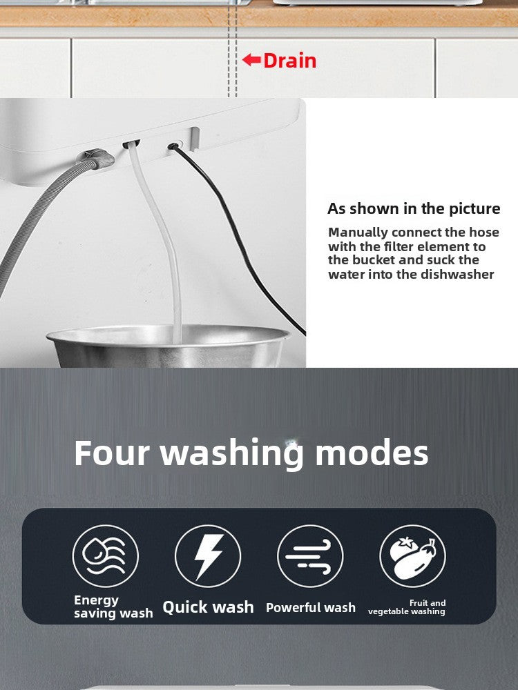 Desktop Household Dishwasher Plastic Intelligent Fully Automatic Disinfecting High Temperature 5 Sets Capacity 800W Electric