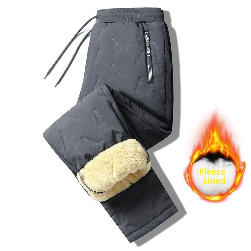 Men's down Pants Thiened Winter Outerwear Warm Long Trousers Du down Cold Resistance Cotton Pants Leisure Casual Sports