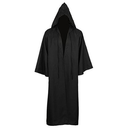 Black Cape Cloak Warrior Costume for Adults Vampire Cape with Hood Adult Halloween Cosplay Vampire Christmas Costume Robe Cape