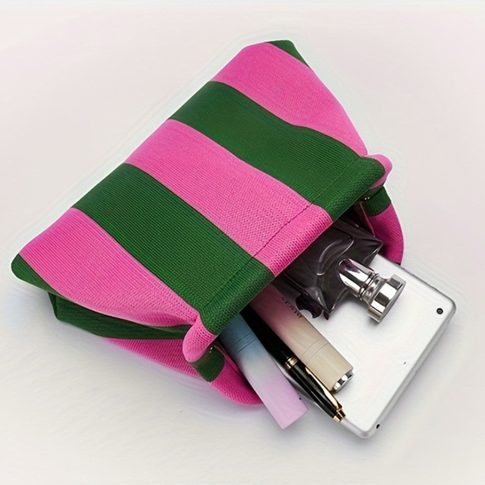 Summer Beach Clutch Bag for Women Woven Crochet Handbags Purses Knitting Dumpling Clutch Ruched Cute Cloud Casual Colorblock Bag