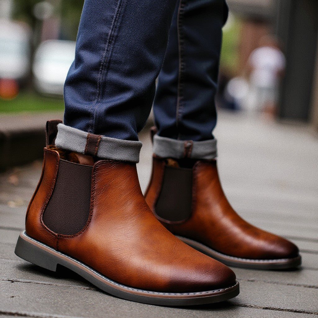 40~46 Botas Masculinas Chelsea Boots Marca Retrô Confortável Moda Masculina