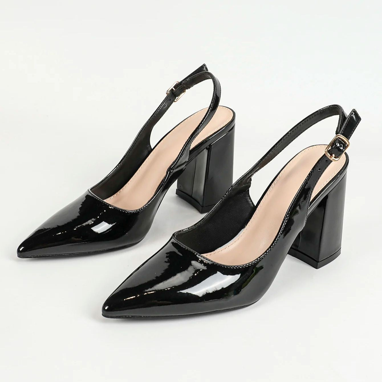 Women's Slingback Closed Toe Block Chunky Low Heel Pumps Office Wedding Party Dress Shoes