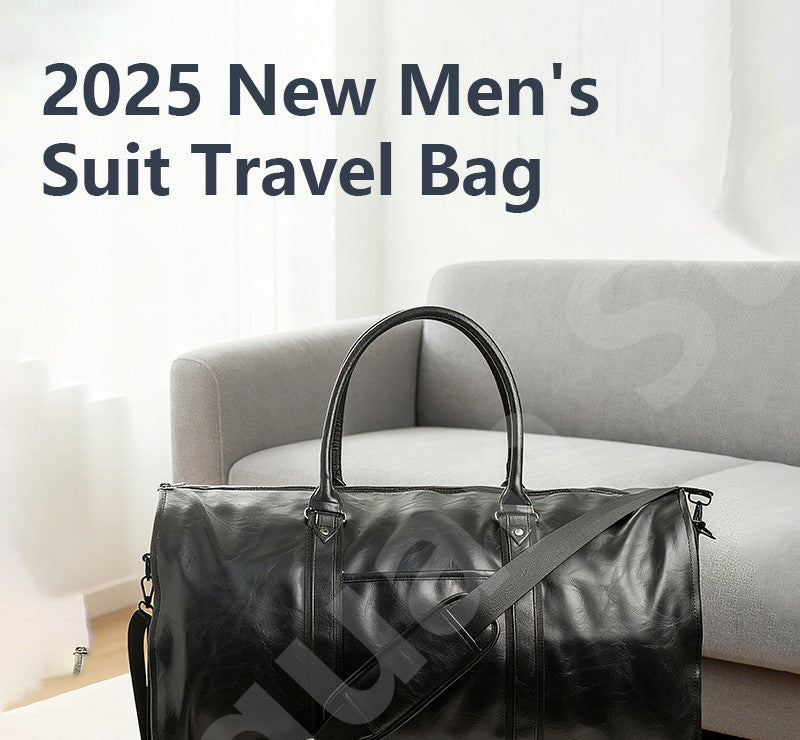 2025 Novo Masculino de Grande Capacidade Couro Impermeável Final de Semana Viagem Negócios Mala Conversível 2 em 1 de Mão de Bordo