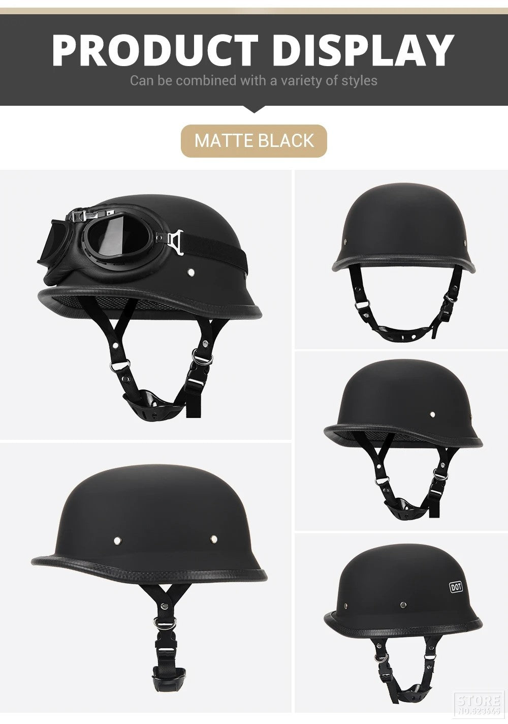 Capacete De Moto Retro Alemão Vintage Moto Capacete DOT Certificação Meio Capacete Homens Mulheres