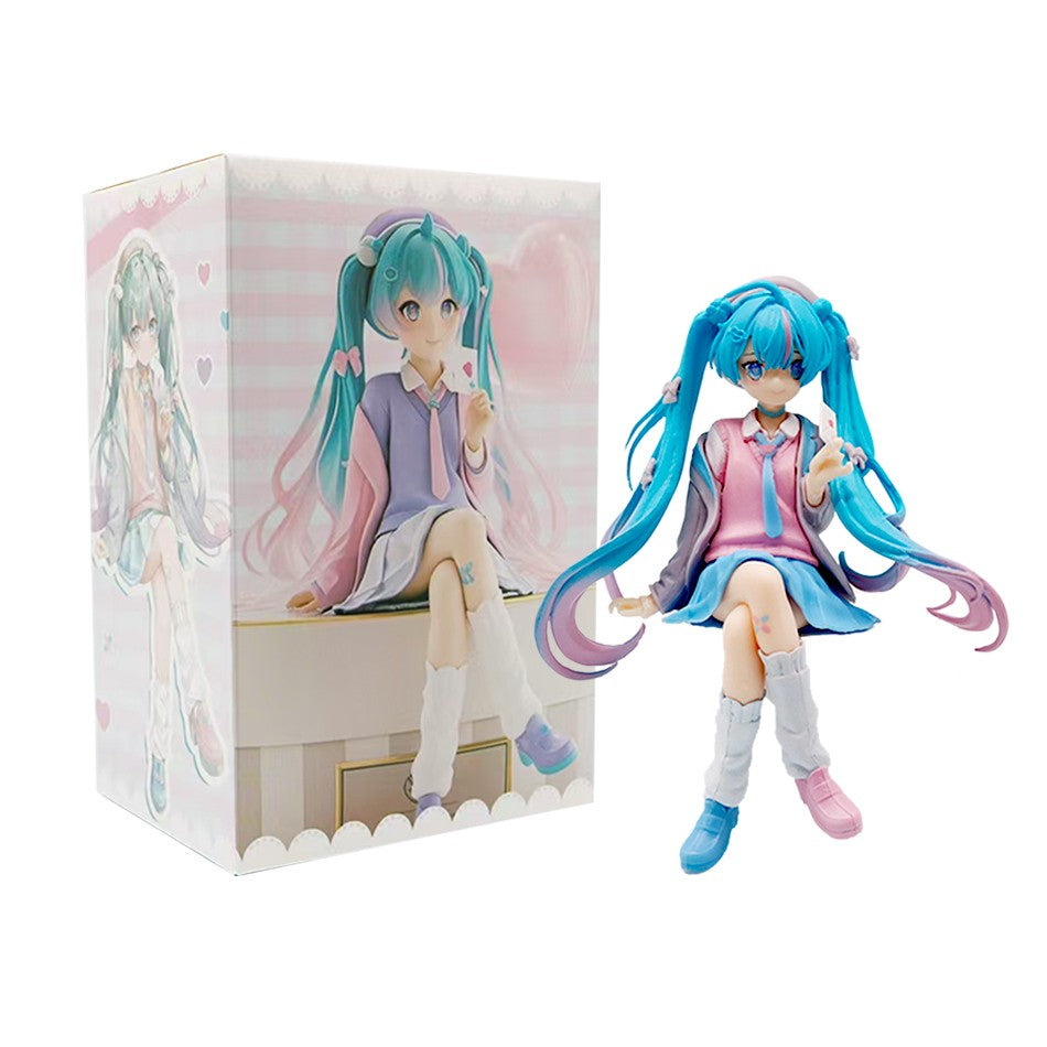Animação Anime Linda Garota Hatsune Miku Artesanal Diabo Hatsune Miku Orelha de Gato Hatsune Miku Fofa Artesanal Modelo de PVC Decorações