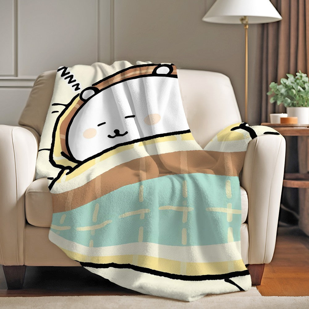 Cartoon cute  Joke Bear Blanket For Sofa Office Bed Plane Travel Sleep Read Relax Camping Soft And Warm
