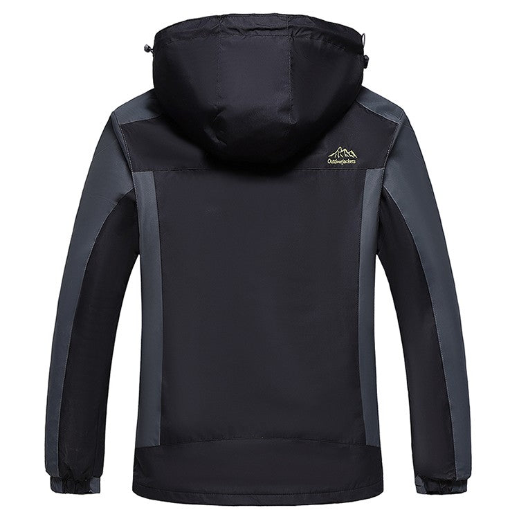 Outdoor Men's Red & Black Waterproof Windproof Breathable Jacket with Detachable Hood for Hiking Climbing Camping?