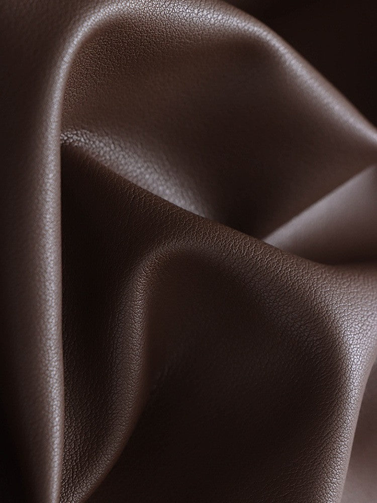 High Elastic Waist Coffee Pu Leather Long Wide Leg Pants New Trousers Women Fashion Tide Spring Autumn