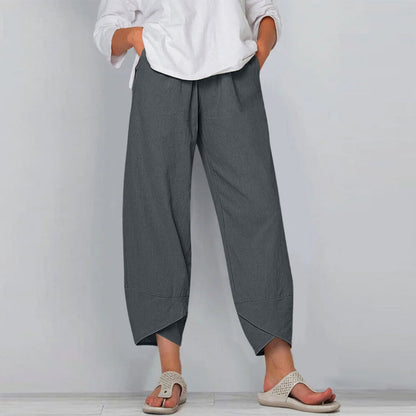 plus Size S5XL Casual Trousers Loose Fit Harlan Pants Women's Comfortable Loose Pants l Waist Nine Points Pants