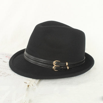 Outono Inverno Nova Moda Lã Feltro Chapéu Versão Coreana Boina Retrô Elegante Senhoras Chapéu de Jazz Aba Larga para Mulheres??