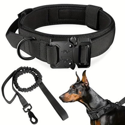 Coleira Peitoral Tática para Cães com Alça e Bolsas Molle para Cães de Porte Médio e Grande, Colete Militar de Treinamento para Pets, Coleira Ajustável para Cães de Serviço