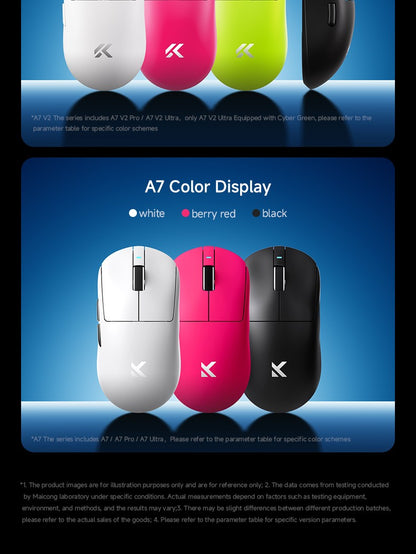 MCHOSE A7 Ultra Mouse Gamer Sem Fio Sensor de Alta Precisão Pixart3950 Design Leve Taxa de Polling de 8000Hz Chip Principal Realtek