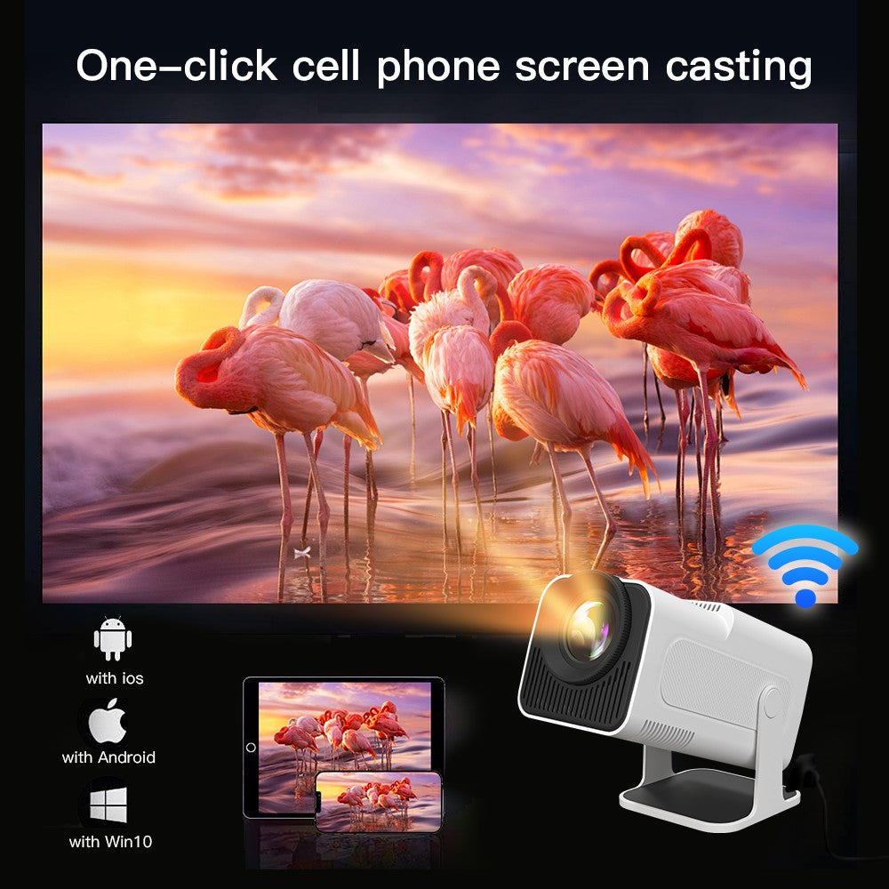 Projetor inteligente HY320 LYNCAST WiFi duplo 6 400 ANSI BT5.0 correção automática 1920 1080P Full HD 4K vídeo doméstico ao ar livre mini projetor
