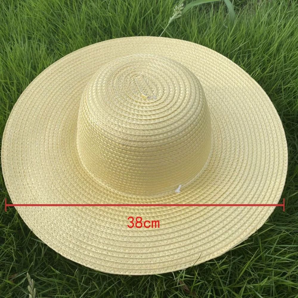Summer Simple Straw Hats Women Men Wide Brim Beach Sun Hat Uv Protection Fishing Caps Farm Straw Hat With Windproof Rope Panama