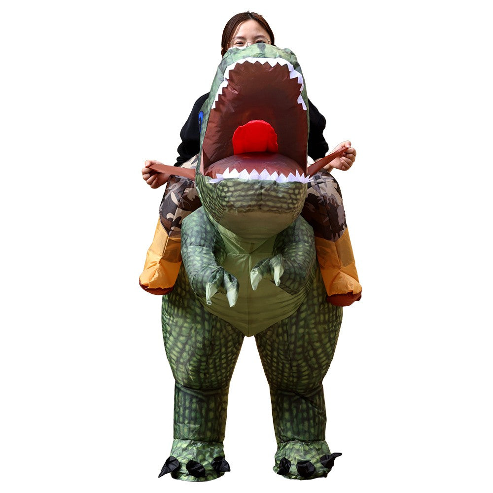 Animal Cartoon Riding Tyrannosaurus Rex Inflatable Costume Adult Children Chase Game Dinosaur Role Playing Halloween Party