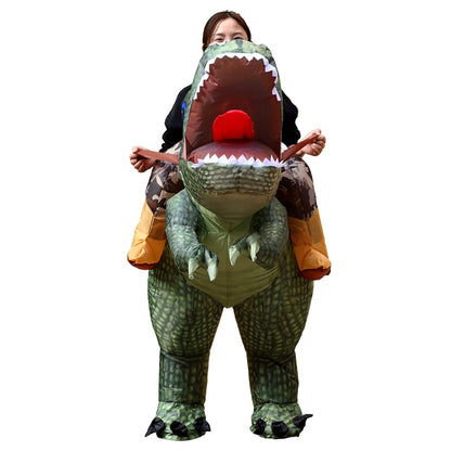 Animal Cartoon Riding Tyrannosaurus Rex Inflatable Costume Adult Children Chase Game Dinosaur Role Playing Halloween Party