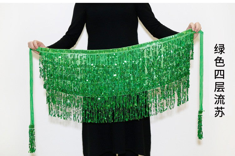 Sexy Sequins Tassel Dancewear Mini Skirt Women Clothes Jupe Femme Belly Dance Skirts Ladies Faldas Performance Stage Bottom Saia