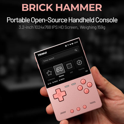 Metal Body Trimui Brick Hammer Console - 3.2" Ultra-Clear IPS Screen 3000mAh Open Source Handheld Retro Game Machine best Gift