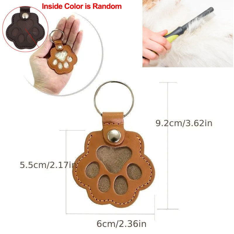 Chaveiro Memorial de Pelo de Animais de Estimação de Couro PU, Relicário de Lembrança para Pelo de Gato e Cachorro, Pingente para Guardar Pelo de Animais de Estimação, Acessórios para Pendurar em Bolsas