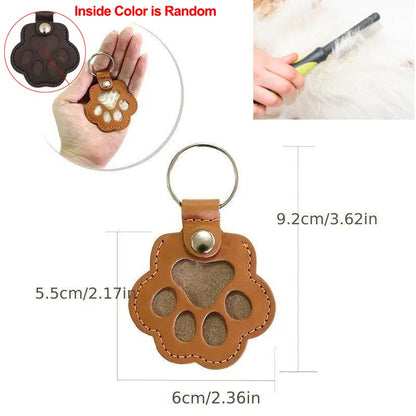 Chaveiro Memorial de Pelo de Animais de Estimação de Couro PU, Relicário de Lembrança para Pelo de Gato e Cachorro, Pingente para Guardar Pelo de Animais de Estimação, Acessórios para Pendurar em Bolsas