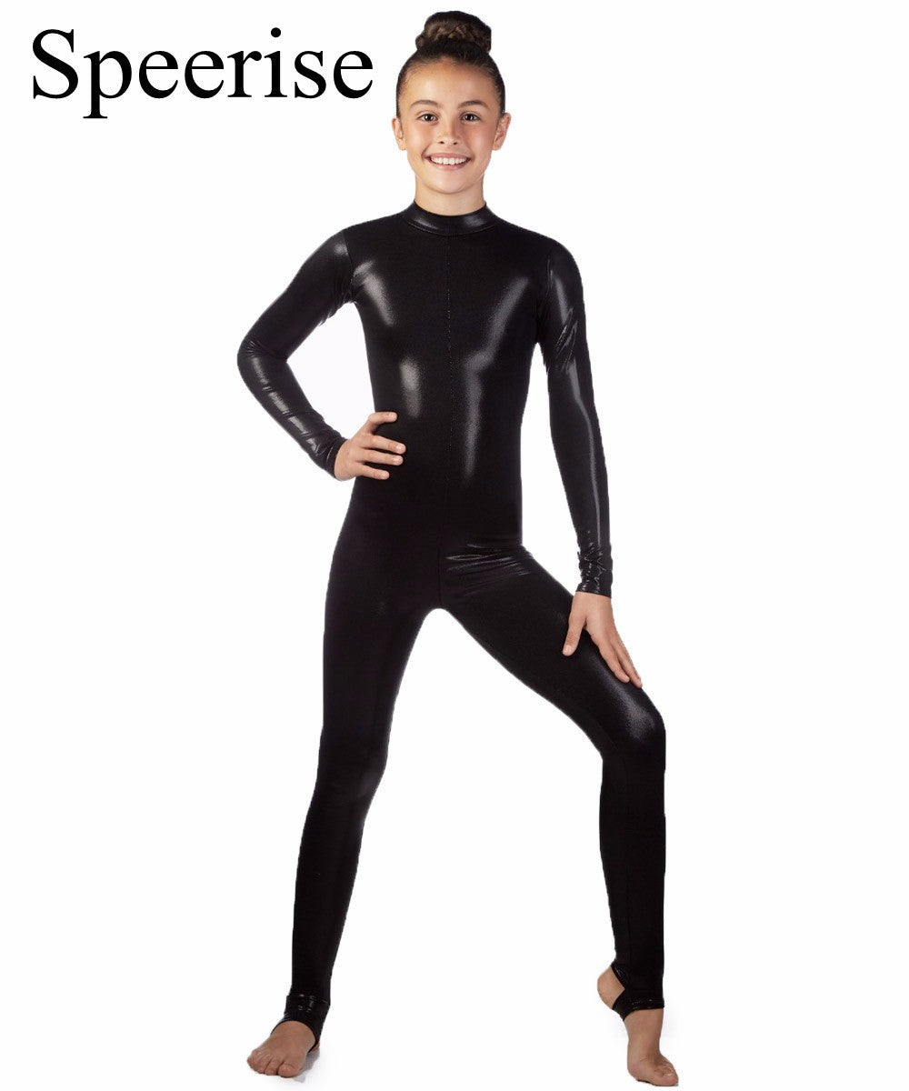 SPEERISE Toddler Sleeveless Leotard Boys Ballet Bodysuit Shiny Metallic Gymnastics Short Spandex Tank One-piece Unitards for Kid