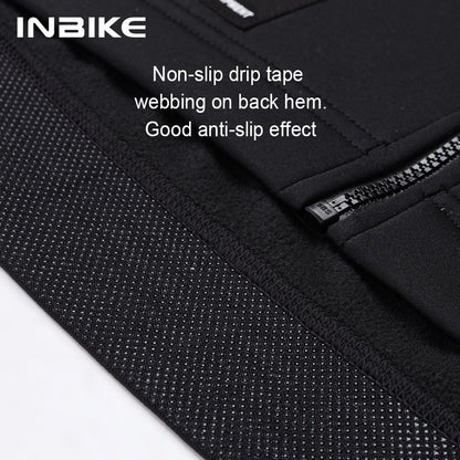 INBIKE Men's Winter Cycling Bike Jackets Windproof Softshell Thermal Bicycle Clothing for Men Warm Fleece Road Bike Windbreaker