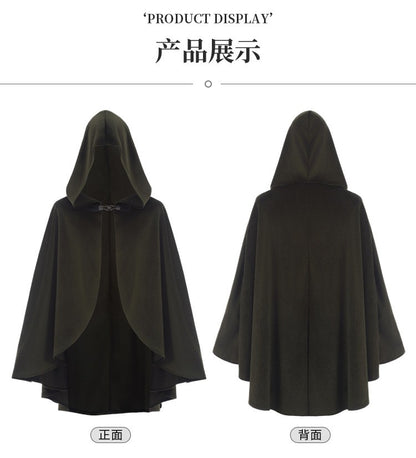 Medieval Retro Hooded Cloak Halloween Grim Reaper Wizard Cosplay Cloak Versatile Costume Accessory Cosplay Costume for Women Men