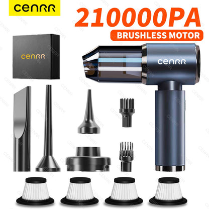 CENRR Aspirador de Pó Portátil para Carro Alta Sucção 210000PA Aspirador de Pó Sem Fio Máquina de Limpeza de Alta Pressão
