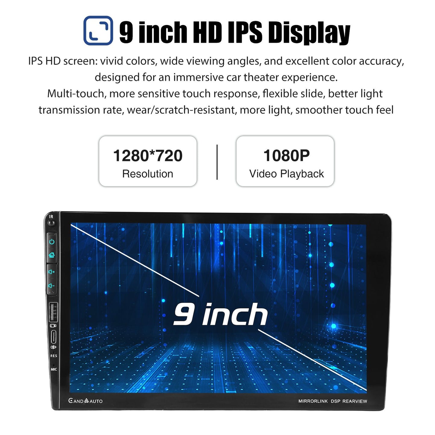 4+64G For Honda CR-V CRV 2007-2011 Android14 Carplay 9" Car Stereo Radio WiFi BT USB GPS Navigation IPS Touch Screen FM/RDS SWC