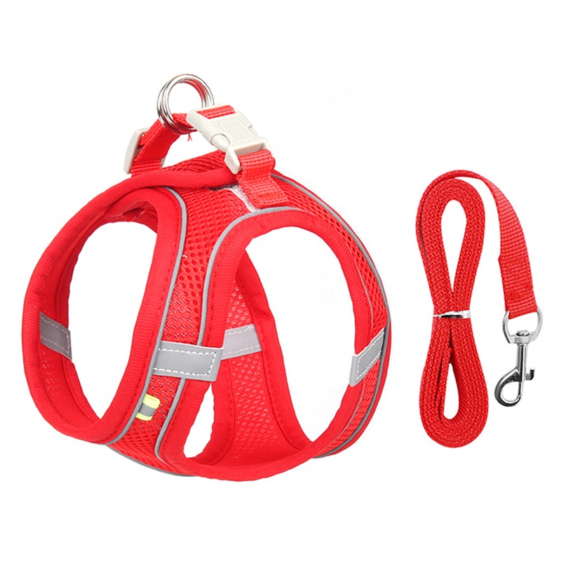 Conjunto de Coleira e Peitoral para Cães Pequenos Ajustável Peitoral Colete para Cães e Gatos Filhotes Bulldog Francês Chihuahua Pug Caminhada ao Ar Livre Guia Coleira