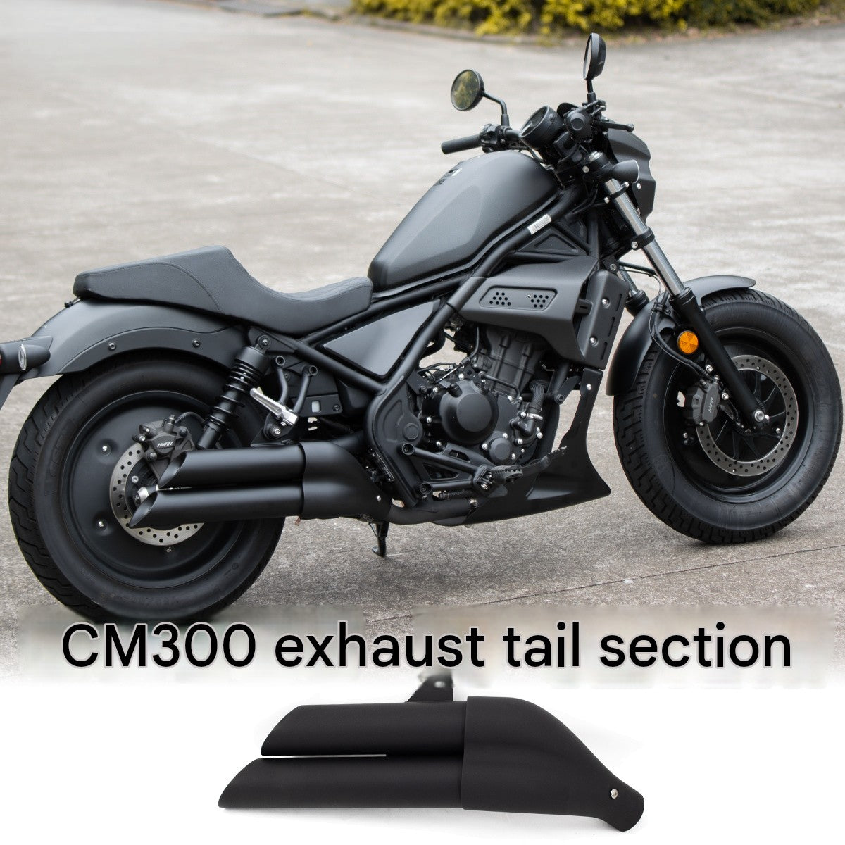For Honda CM300/Rebel 300 modification parts: stainless steel exhaust tail section, double-tube muffler, rear section