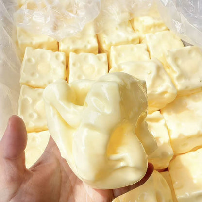 Genuine Vaseline Filled Giant Cheese Squishy Toy 1/3Pcs Soft Squeeze Stress Relief Ball Cute Cheese Shape Slow Rebound Fidget