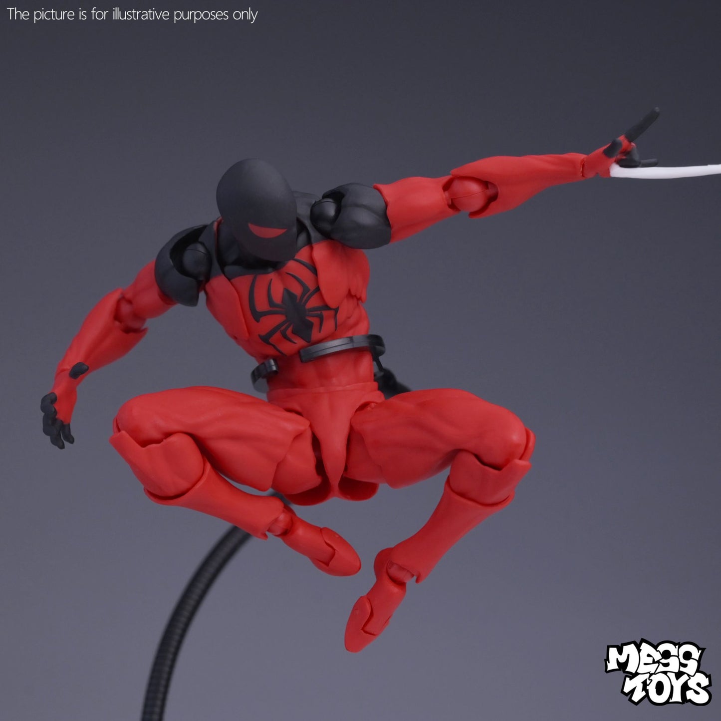 NOVO Boneco de Ação Spider de Brinquedo Anime Terno Preto Vizinho Symbiote Aranha Escarlate Kaine Parker Aranha Vermelha Preta