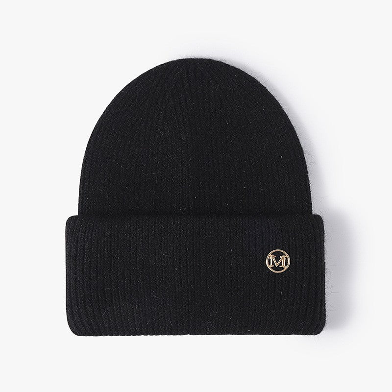 Chapéu de Inverno Feminino Outono Inverno, Gorro de Malha Grosso Versátil, Chapéu de Inverno Quente à Prova de Vento de Cor Sólida para Mulheres, Boné Casual para Atividades ao Ar Livre