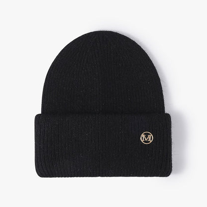 Chapéu de Inverno Feminino Outono Inverno, Gorro de Malha Grosso Versátil, Chapéu de Inverno Quente à Prova de Vento de Cor Sólida para Mulheres, Boné Casual para Atividades ao Ar Livre