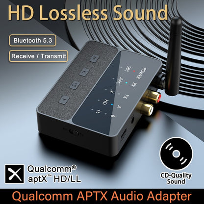 Adaptador de áudio Bluetooth 5.3 AptX/HD/LL Receptor Transmissor RCA AUX Qualcomm QCC3040 Adaptador HIFI Estéreo Sem Fio Som Sem Perdas