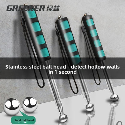Green Forest 98/115/160CM Martelo de Tambor Oco para Detecção de Som Aço Inoxidável Telescópico Martelo de Tambor Ferramenta de Teste para Inspeção de Ambientes
