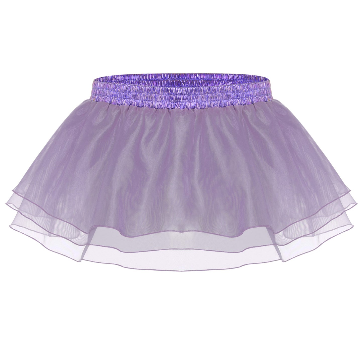 Womens Tiered A-line Pleated Short Skirt Shiny Glitter Skirt for Rave Festival Pole Dance Bar Party Skirt Night Club Costume