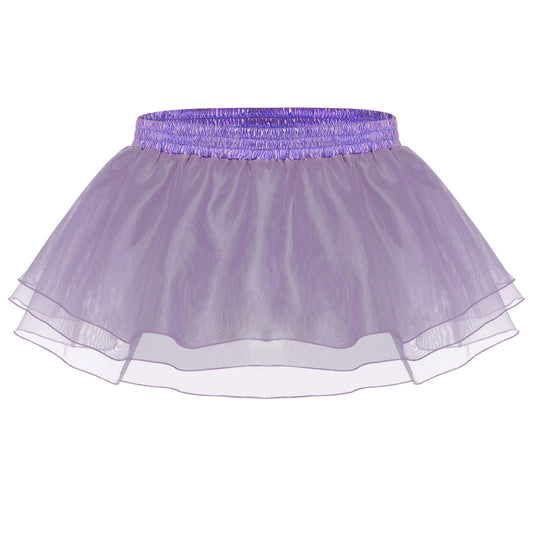 Womens Tiered A-line Pleated Short Skirt Shiny Glitter Skirt for Rave Festival Pole Dance Bar Party Skirt Night Club Costume