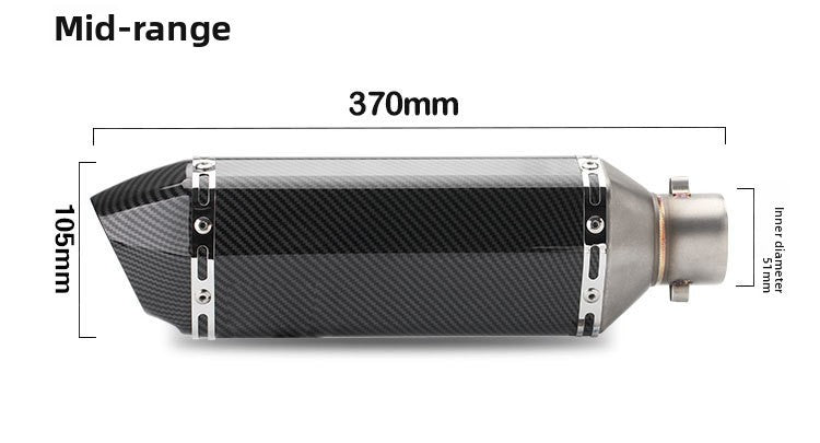 Carbon Fiber Body Tail Hexagonal Modified Exhaust Pipe Muffler Motorcycle 51mm Diameter Resistant