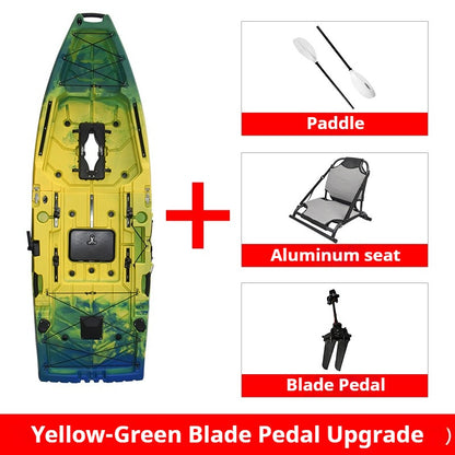 Caiaque Modular de 2 Lugares, Canoa HDPE Elétrica/a Pedal com Assentos de Alumínio, Barco de Pesca Portátil para Recreação em Lagos e no Mar