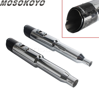 Exhaust System Slip-On Motorcycle Muffler Exhaust Pipe Carbon Fiber For Harley Touring Electra Road Street Glide Road King 17-up
